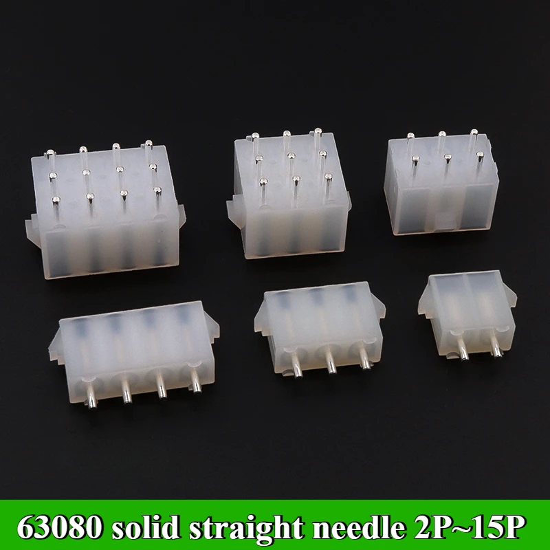 

63080 solid straight needle 2P/3P/4P/5P/6P/9P/12P/15P 6.35mm Pitch Elevator Plug Connector Automotive Electrical Connector
