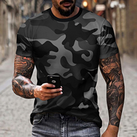 Summer Old Army Camouflage Men's T-Shirt Retro Casual Outdoor Universal Work Wear Loose Oversized Tops Short Sleeve Men Clothing