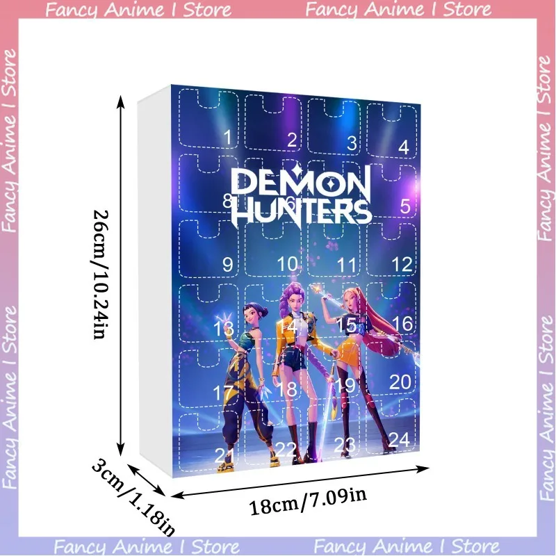 Hot New Christmas K-pop Demon Hunters Advent Calendar 24 Days Christmas Countdown Calendar Blind Box Keychain Friends Gifts