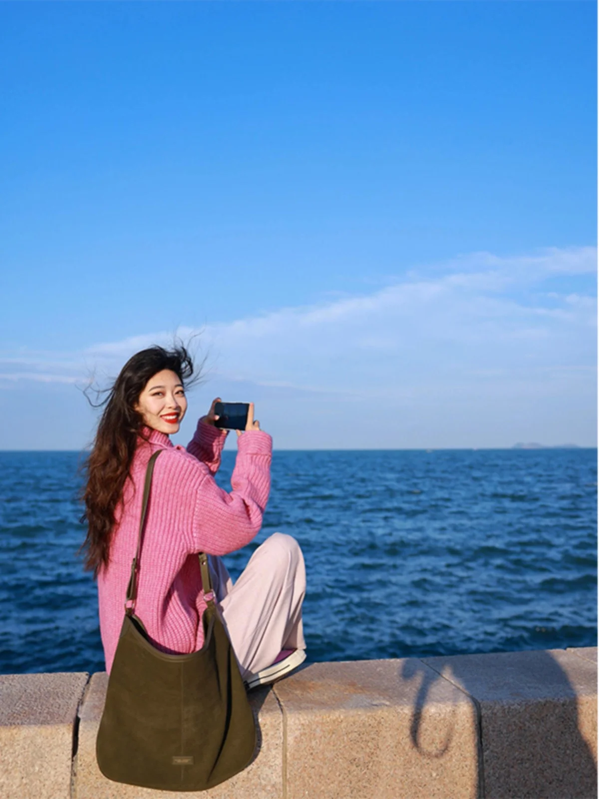 

Sweaters Jumpers Cardigans Womens Double Zip Cashmere Blend Ruffle Detail Fitted Cut Evening Party Elegant Romantic Soft Holiday