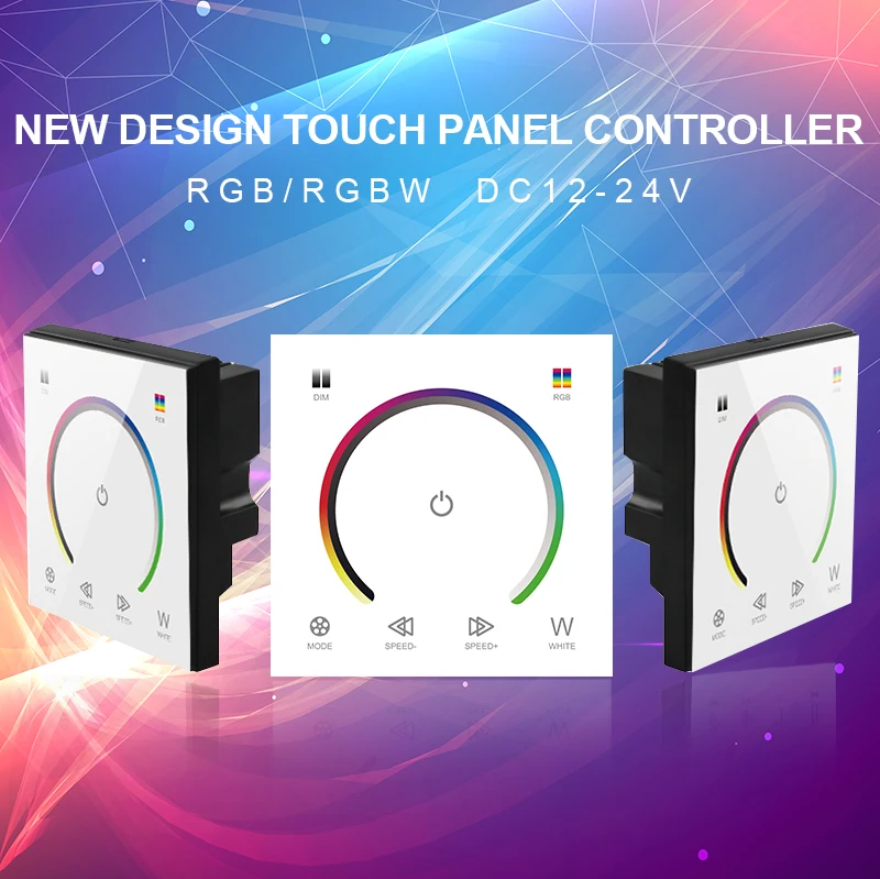 Smart Touch Panel RGBW RGB Controller LED Dimmer DC 12V 24V 4A/CH 16 Million Colors Smart Wall Switch for LED Strips Spotlights