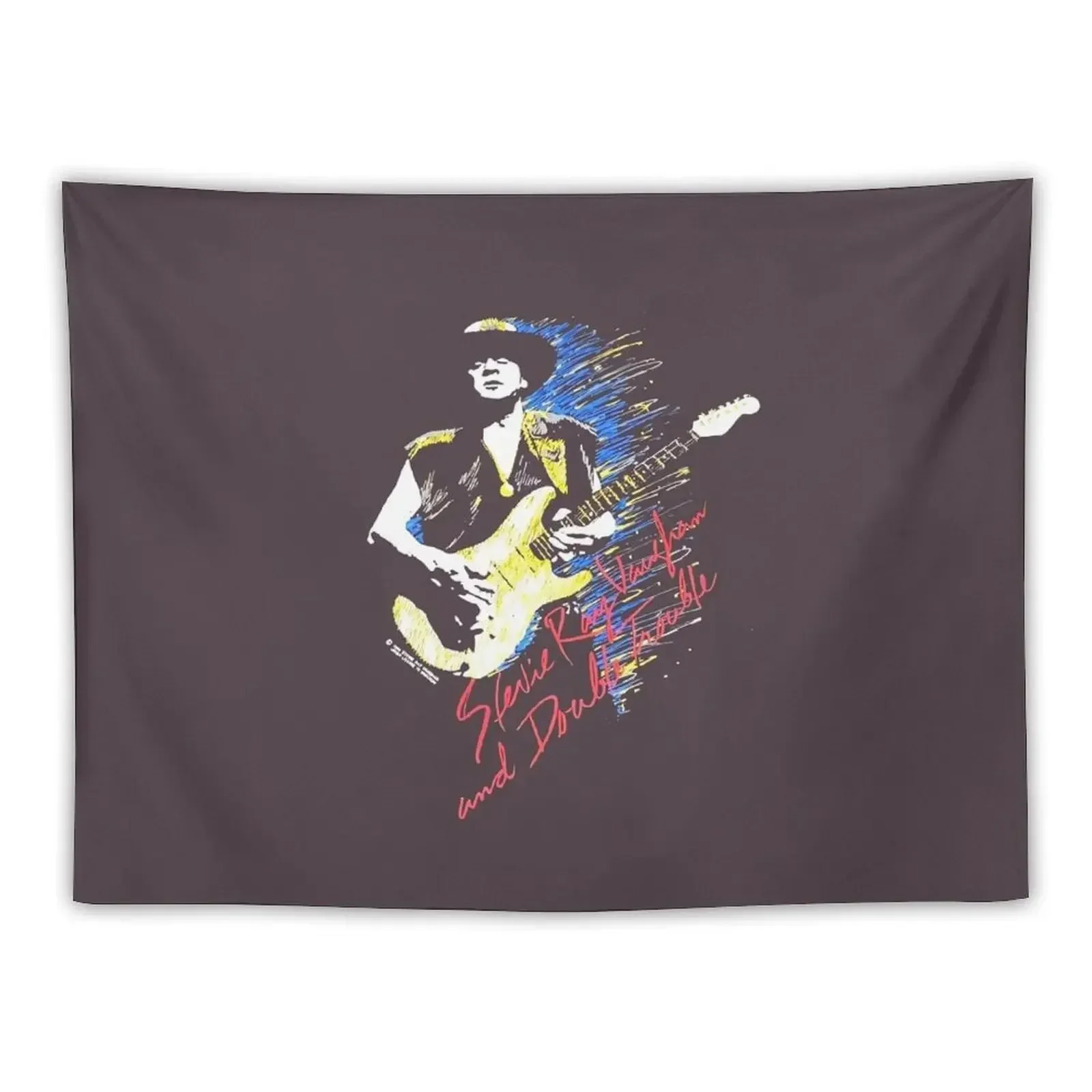 RARE Vintage 90s 1990 90 SRV Stevie Ray Vaughan In Step Final Tour before death double sided Tapestry Bathroom Decor Tapestry