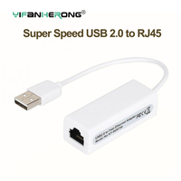 Super Speed USB 2.0 to RJ45 USB2.0 to Ethernet Network LAN Adapter Card 10Mbps Adapter for windows7/8/10 PC Laptop Network Card