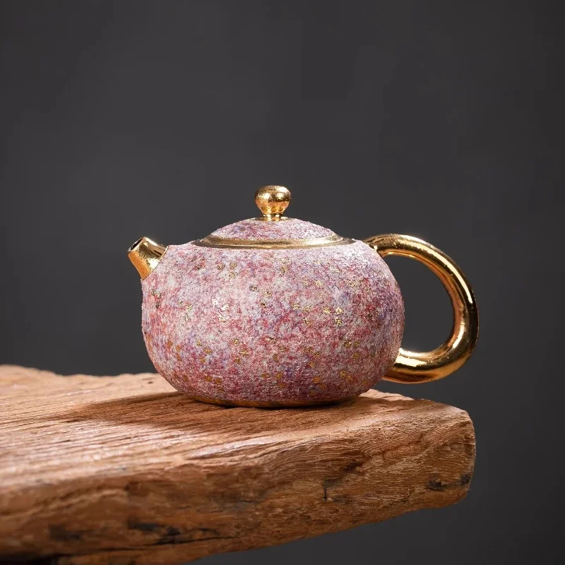 Rock and mine coarse pottery Xishi teapot household brewing teapot tea ware handmade pot firewood burning spot ancient