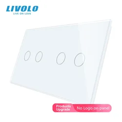 Livolo Luxury 4colors Pearl Crystal Glass,151mm*80mm, EU Standard, Double Glass Panel VL-C7-C2/C2-11 (4 Colors), Logo/no Logo