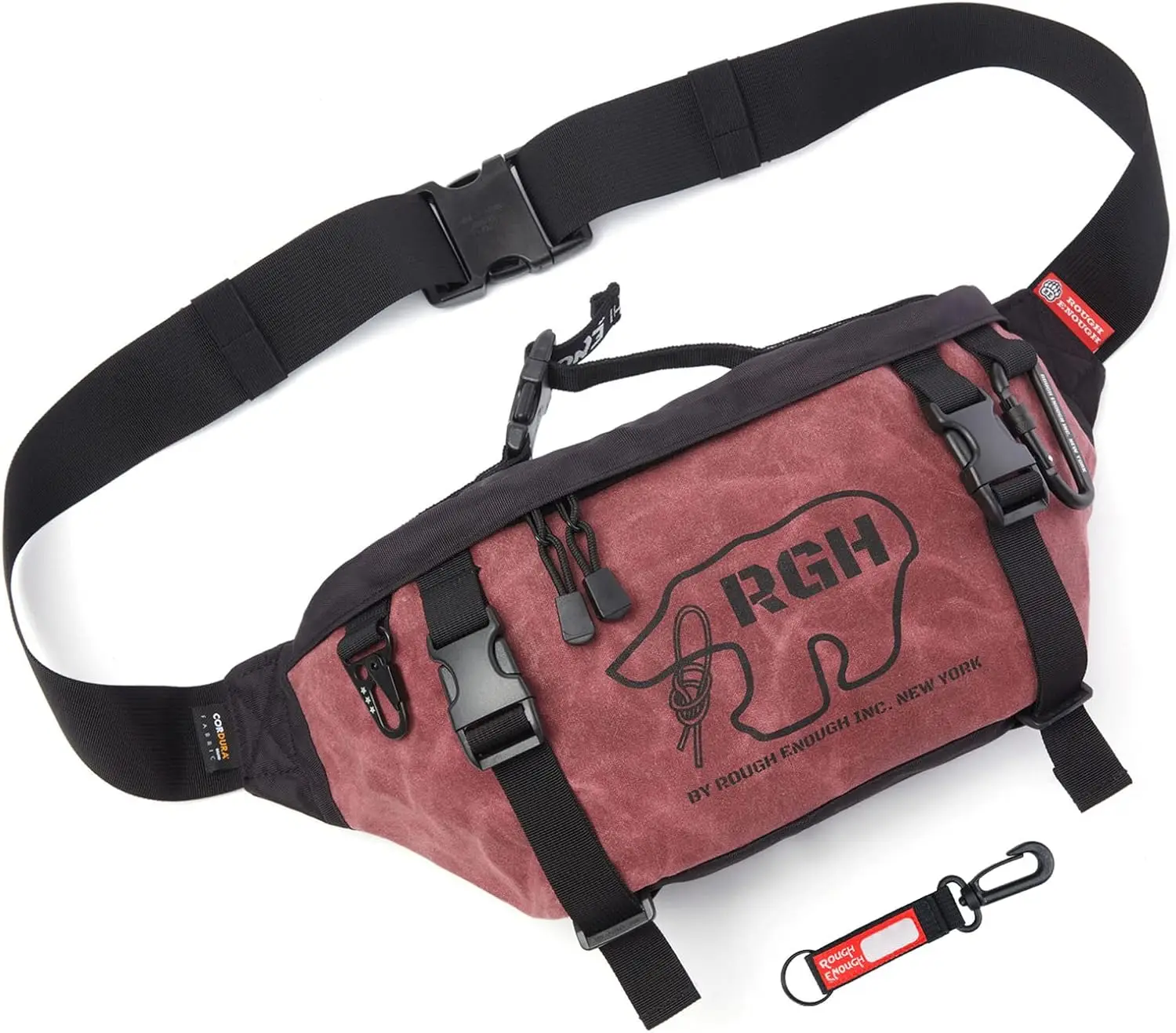 

Rough Enough Tactical Fanny Pack Crossbody Large Waist Bag for Men Fishing Hiking Trave RE8574