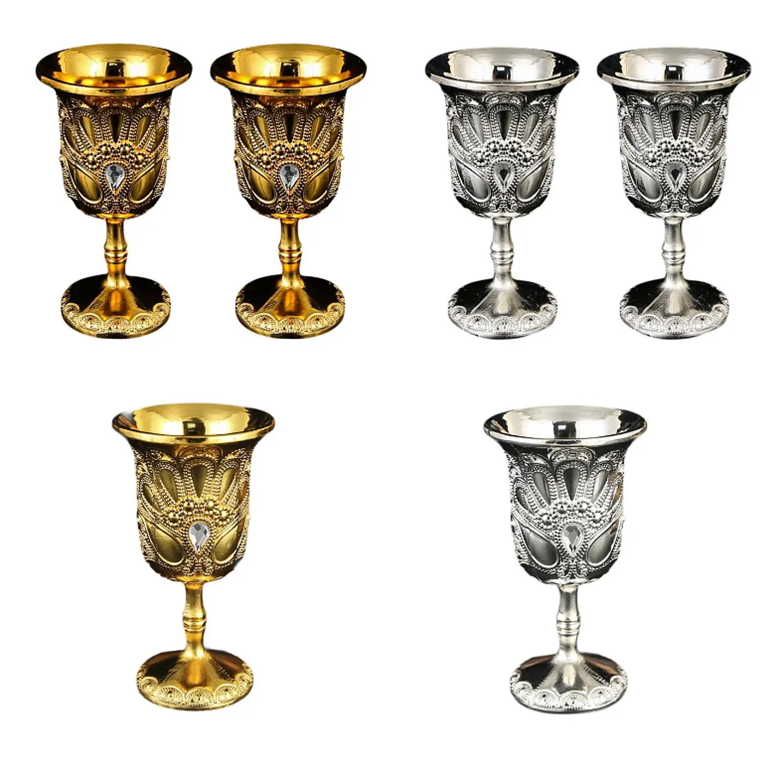 Mini Goblet Liquor Small Drinking Embossed for Church Anniversary Decor