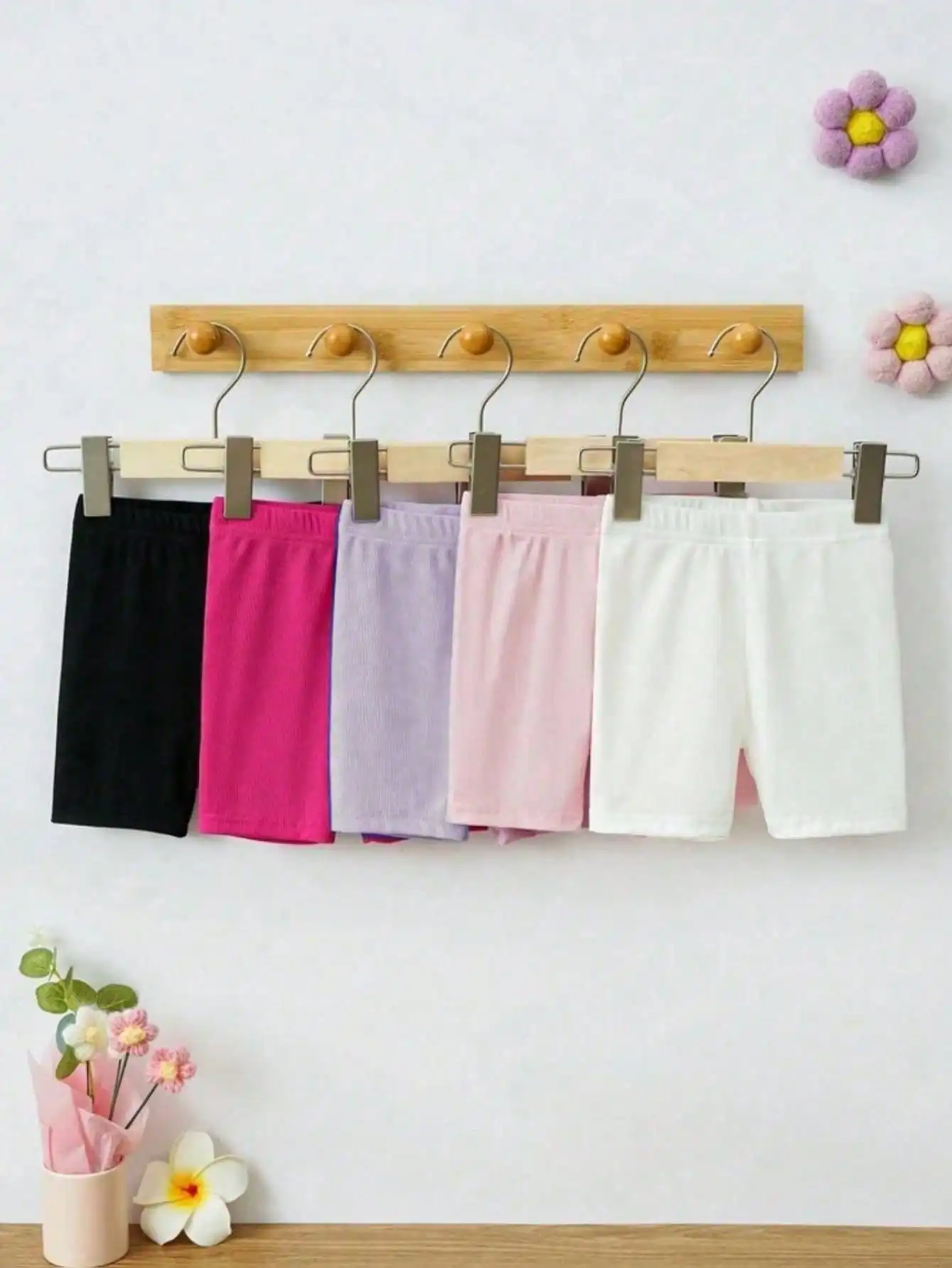5-piece cute and comfortable multi colored leggings set for baby girls, suitable for daily leisure, home and outdoor activities,