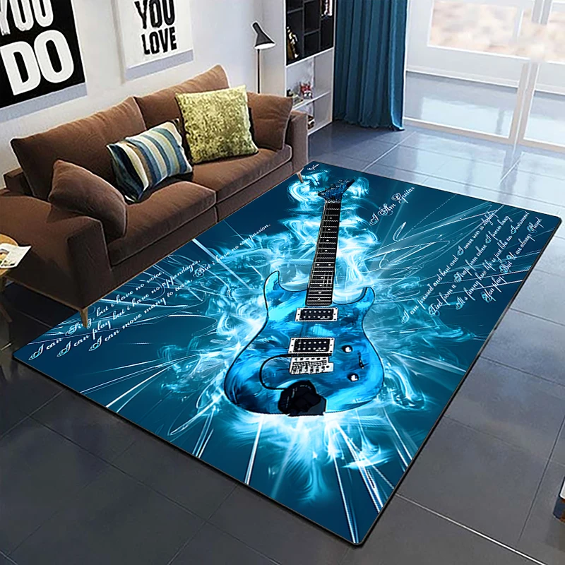 Music Guitar Melody Printed Carpet Room Bedroom Floor Mat Rugs and Carpets for Living Room Study Rug Living Room Home Decoration