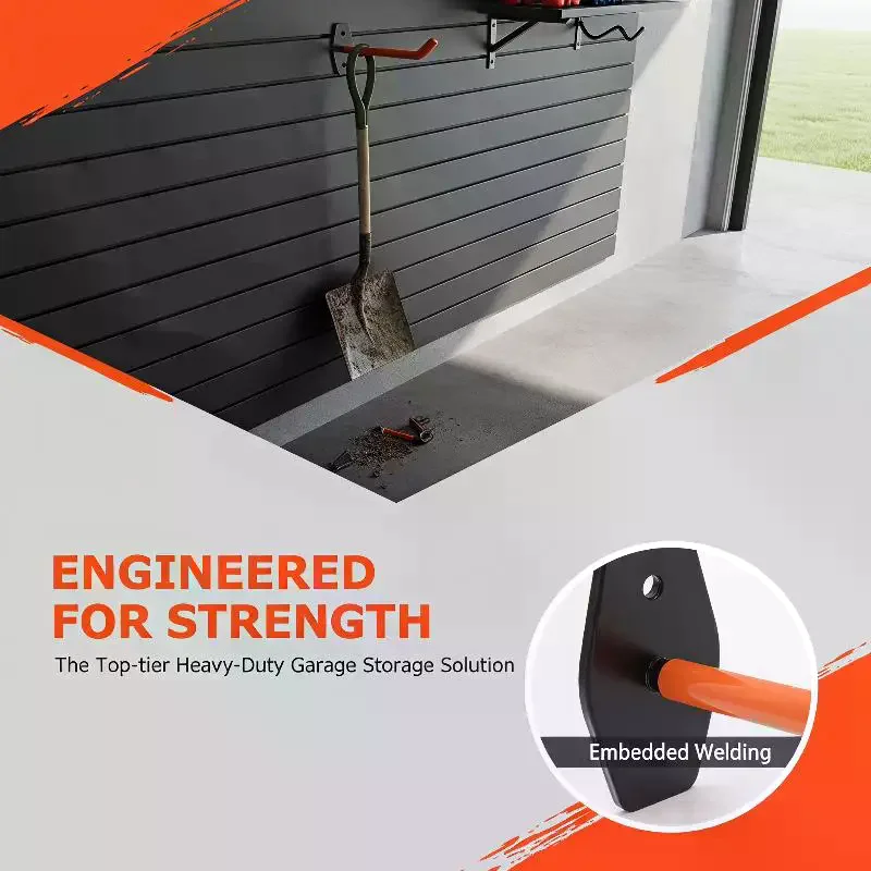 1pc Heavy Duty Garage Hooks 20KG Load Anti Slip Coating Carbon Steel Wall Mounted For Bikes Ladders Storage