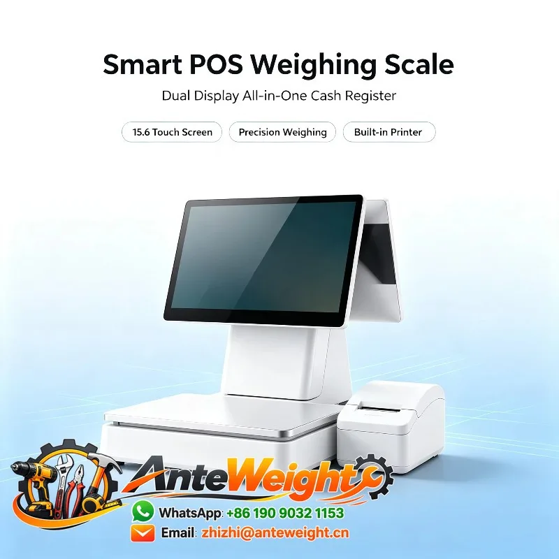 15.6inch Dual Screen POS Cash Register Windows 10 System Built-in 58mm / 80mm Printer Bluetooth / WiFiFor Retail Cash Register