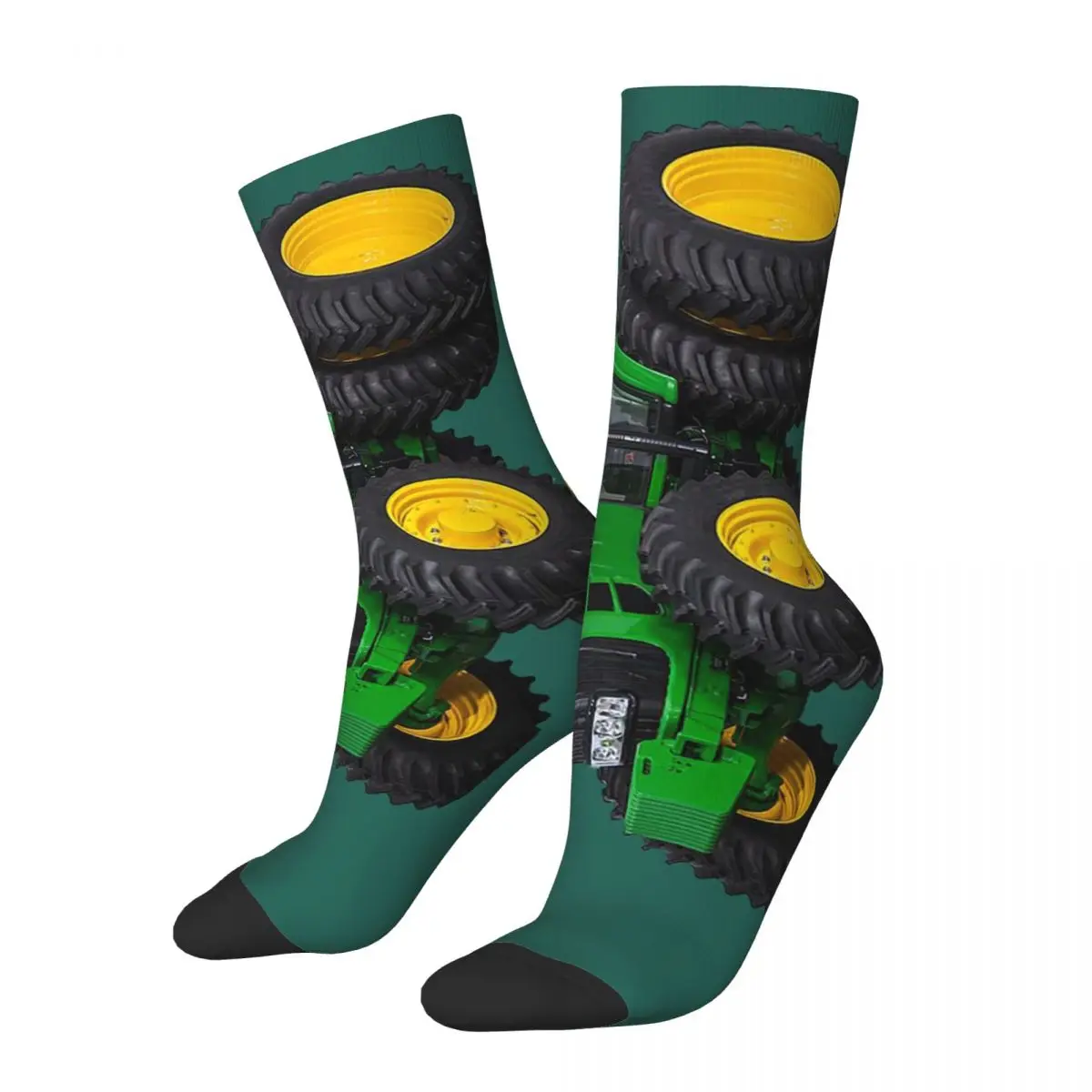 Green Tractors cosy Unisex Socks Warm Happy Socks Street Style Crazy Sock