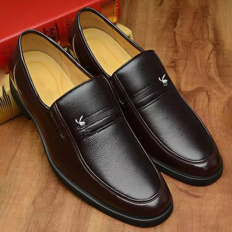 Leather Men  Dress Shoes Luxury Brand 2025 Men's Loafers Formal Moccasins Breathable Slip on Black Driving Shoes Plus Size 38-44 image 4