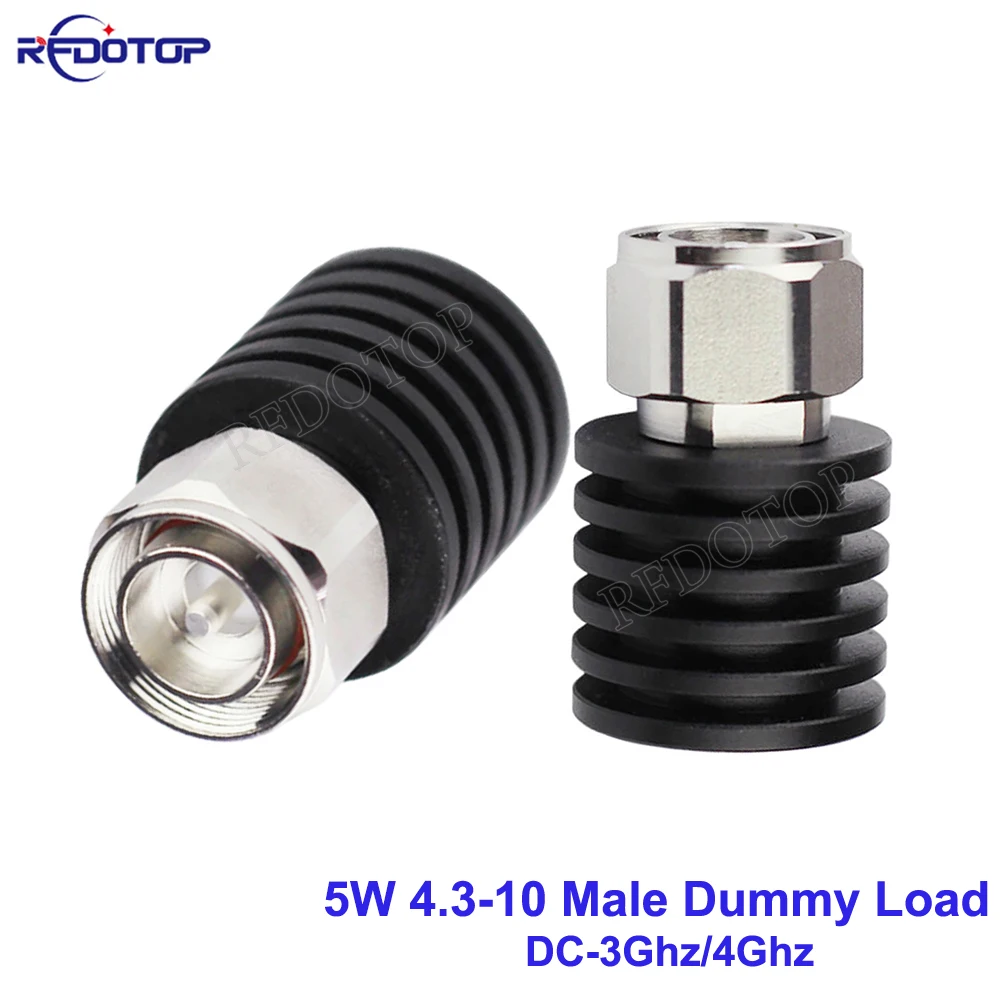 5W DC-3Ghz/4Ghz 4.3-10 Male RF Coaxial Termination Dummy Load SWR＜1.2 50 Ohm Connector Socket Brass Straight Coaxial RF Adapters