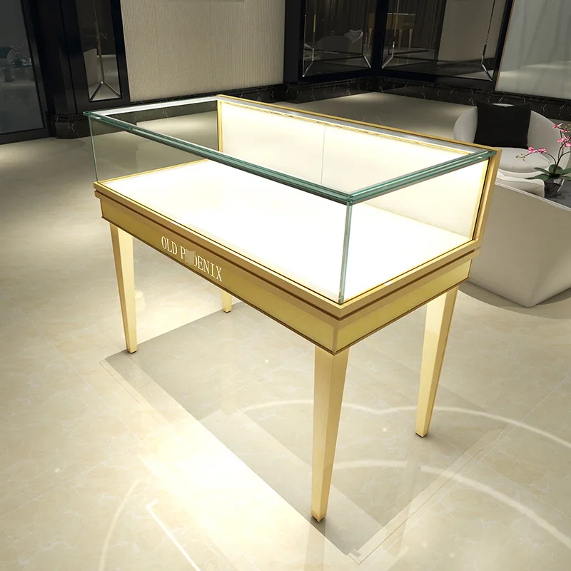 Fine Jade Jewelry Display Cabinet Watch Jewelry Tempered Glass Display Ca binet Simple Jewelry Counter Reinforced Front Ca