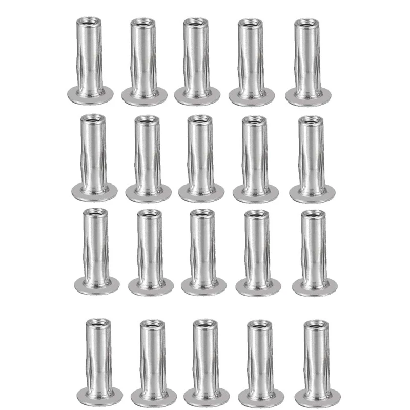 M5 Multi-Grip Rivet Nuts, 20Pcs Threaded Insert Nut 304 Stainless Steel Plus Nuts Construction Fasteners For Industrial