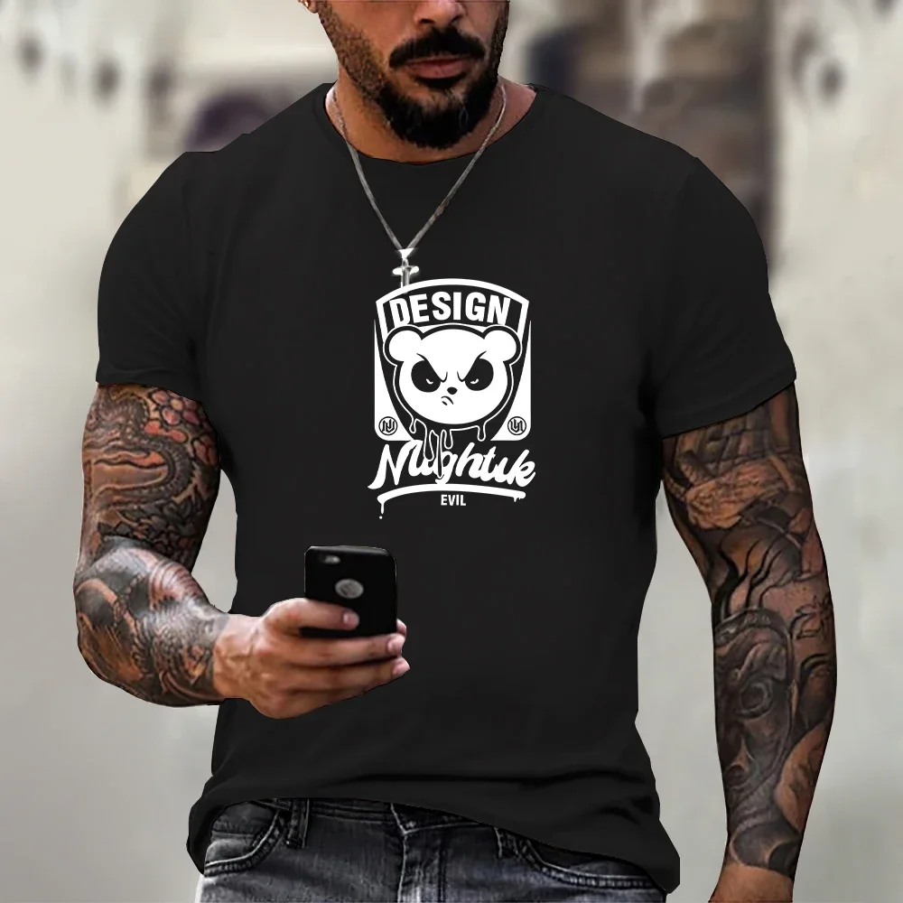 تي شيرت رجالي ثلاثي الأبعاد بقصة ضيقة، فريد من نوعه جريئة، نمط للشارع كاجوال والتمرين - رقبة دائرية سريعة الجفاف