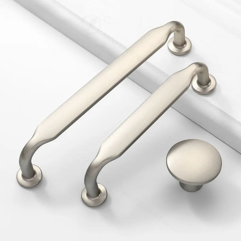 French Minimalist Cabinet Pull Zinc Alloy Door Handle for Closet Sideboard Wine Cabinet Drawer Furniture Hardware