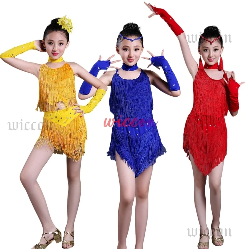 

2025 Latin Dance Dress Sexy Professional Women Ballroom Party Prom Short Skirt Girls Samba Line Sport Stage Wear Fringed Clothes