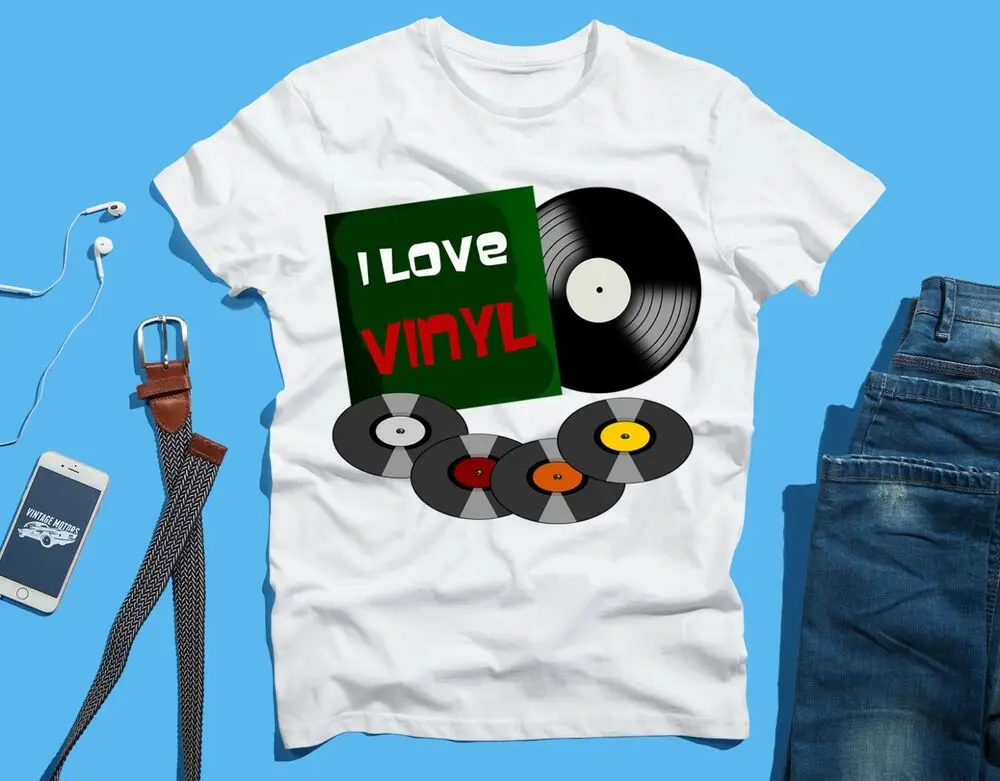 

I Love Vinyl LP FUNNY Novelty T SHIRT Tee