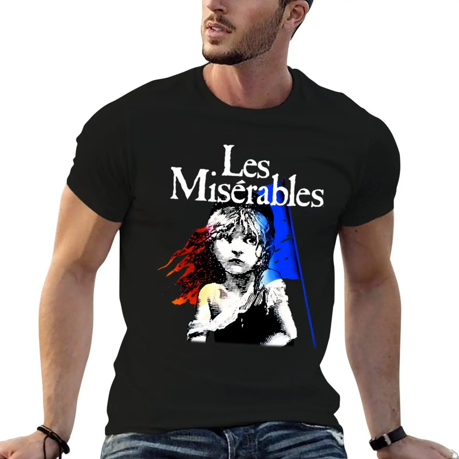 Les Miserables ( Black ) T-Shirt quick drying vintage designer shirts oversized t shirts for men