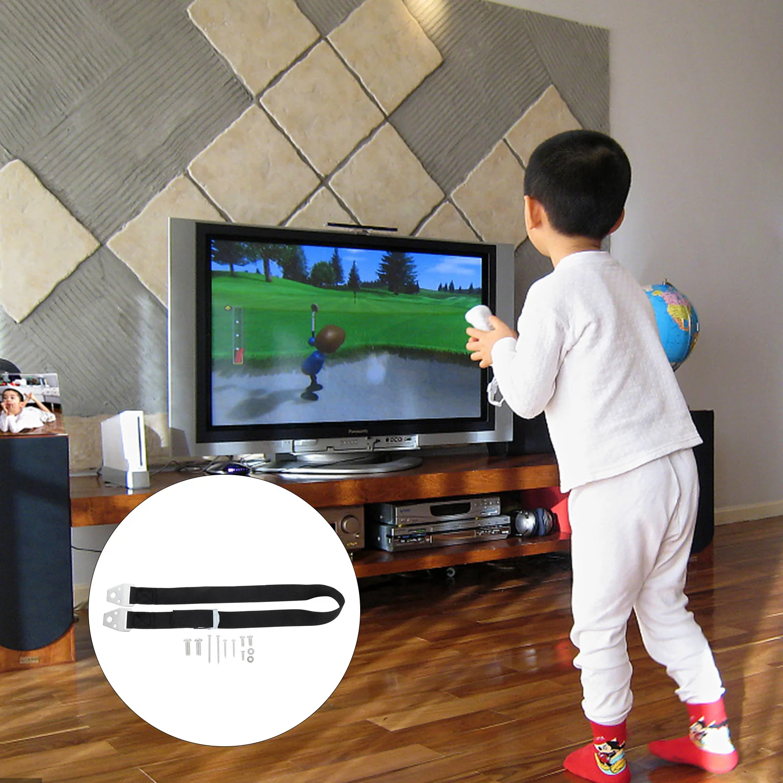 

1Pcs Anti-Tip Safety Strap Adjustable Heavy Duty Furniture Strap Child Protection for Screen Bookshelf Drawer