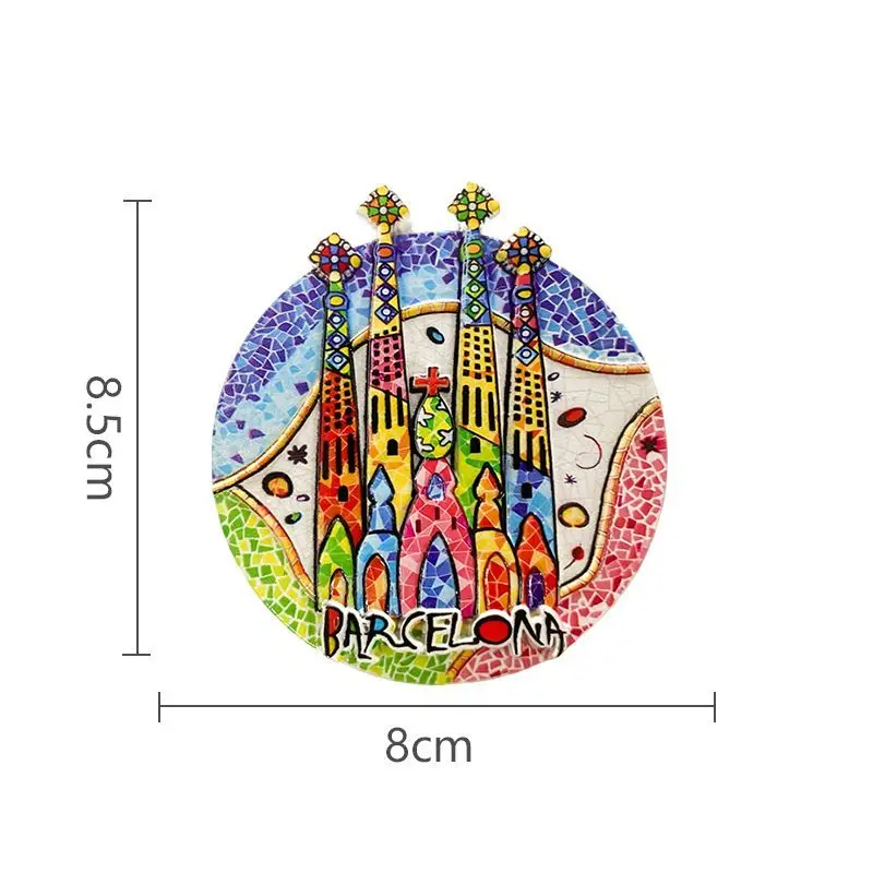 Barcelona Spain Sagrada Familia 3D Resin Refrigerator Magnets, Cute Church Landmark Aimants Frigo Cute Magnets Travel Souvenir
