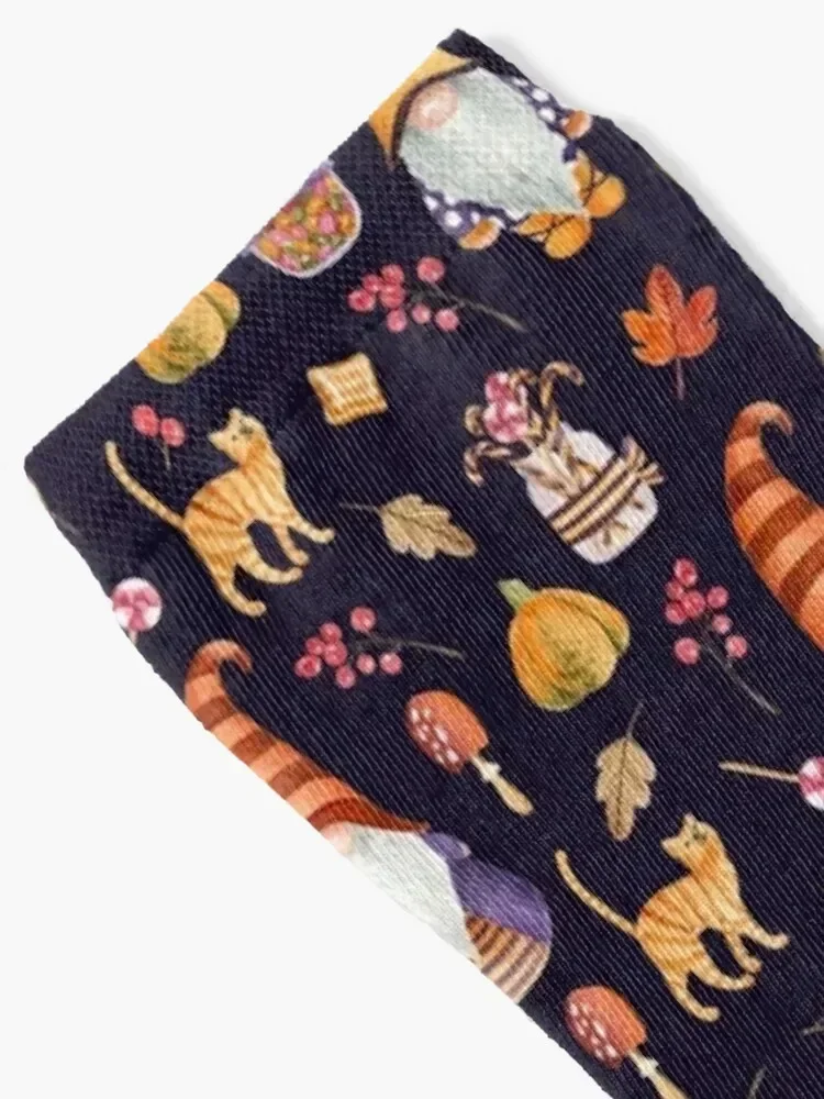 Halloween gnomes. Watercolor pattern Socks floral funny sock designer kawaii Socks Girl Men's