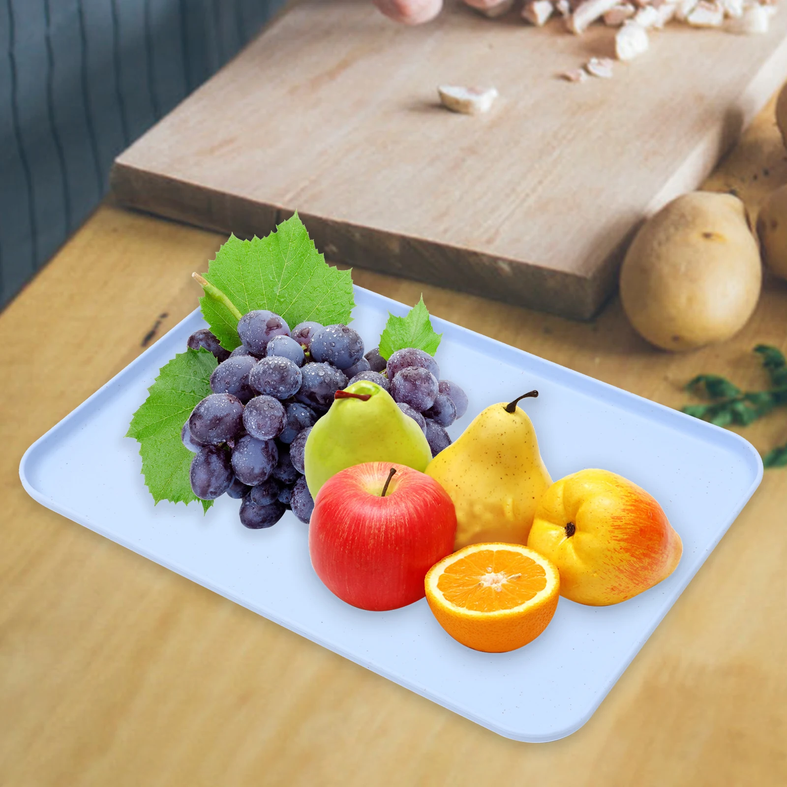 

3 Pcs Platter Plastic Tray Fruit Rectangle Rectangular Serving Plates