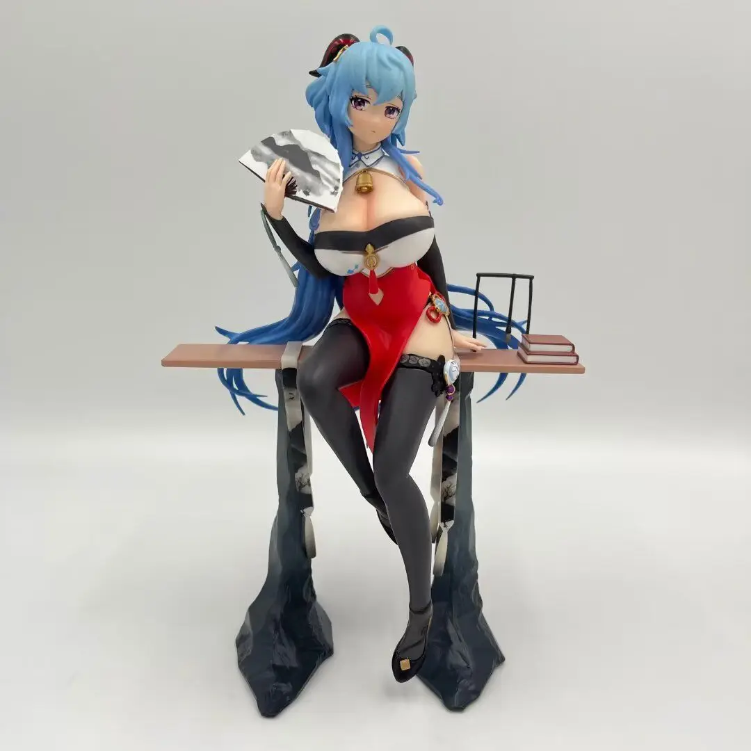 

New 25cm Genshin Impact Sitting Posture Anime Figure Ganyu Plenilune Gaze Pvc Cute Ornaments Model Doll Toys Game Children Gifts