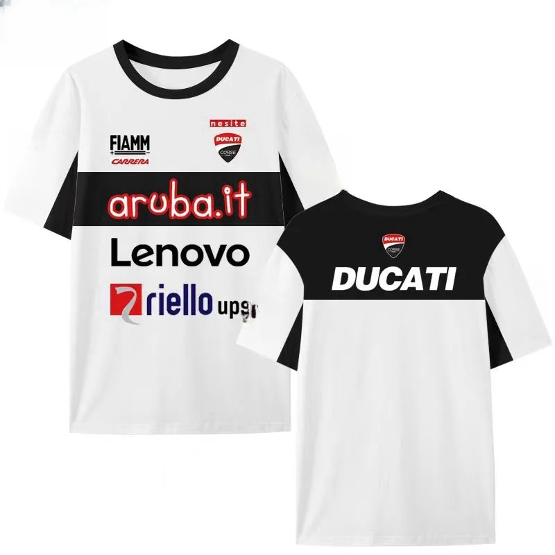 Ducati Factory Team SBK Motorcycle Riding Racing Suit, Sports and Leisure 3D Printed T-shirt, Comfortable and Breathable