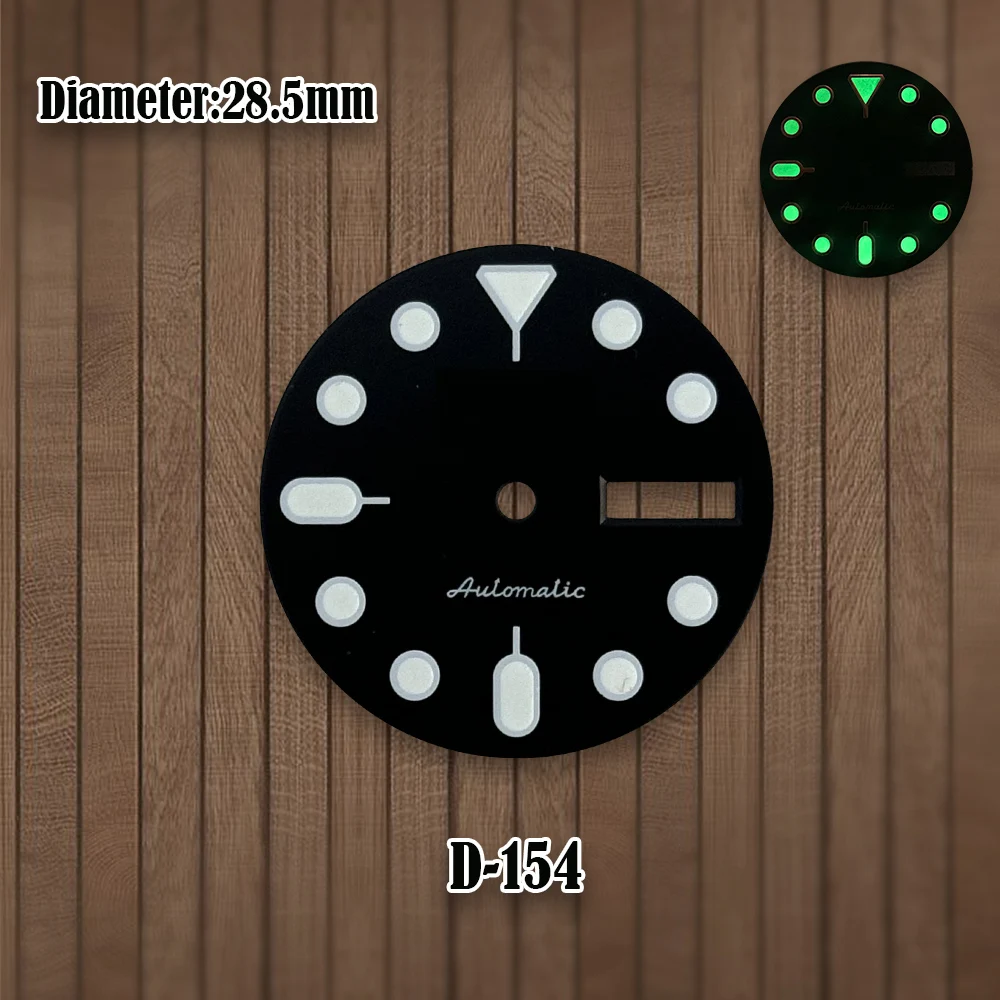 28.5mm S Logo NH36 Dial SKX007 Dial Suitable For NH36A Automatic Movement C3 Green Luminous Watch Modification Accessories