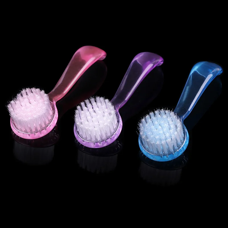 1pc Plastic Nail Brush Multifunctional Nail Cleaning Soft Remove Dust Make Up Washing Brushes Round Head Powder Manicure Tools