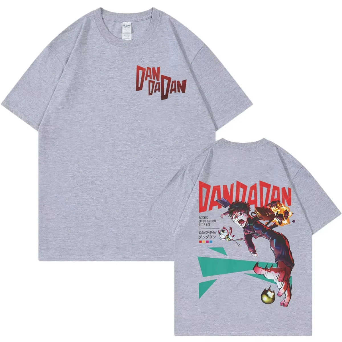 เสื้อยืดลายการ์ตูนอนิเมะญี่ปุ่น Dandadan พิมพ์สองด้าน แขนสั้น แฟชั่นผู้ชาย ผู้หญิง ผ้าฝ้ายลำลอง ใส่สบายสำหรับฤดูร้อน