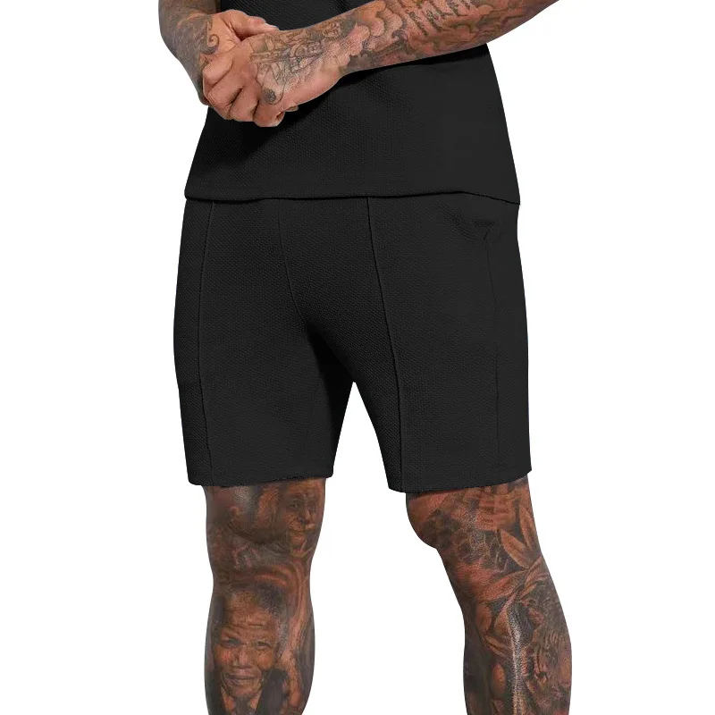 2024summer men\'s waffle casual breathable shorts plus size men\'s fifth pants loose shorts