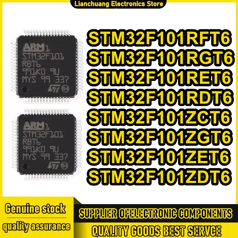 

Микросхемы STM32F101RFT6, STM32F101RGT6, STM32F101RET6, STM32F101RDT6, STM32F101ZCT6, STM32F101ZGT6, STM32F101ZET6, STM32F101ZDT6 в наличии