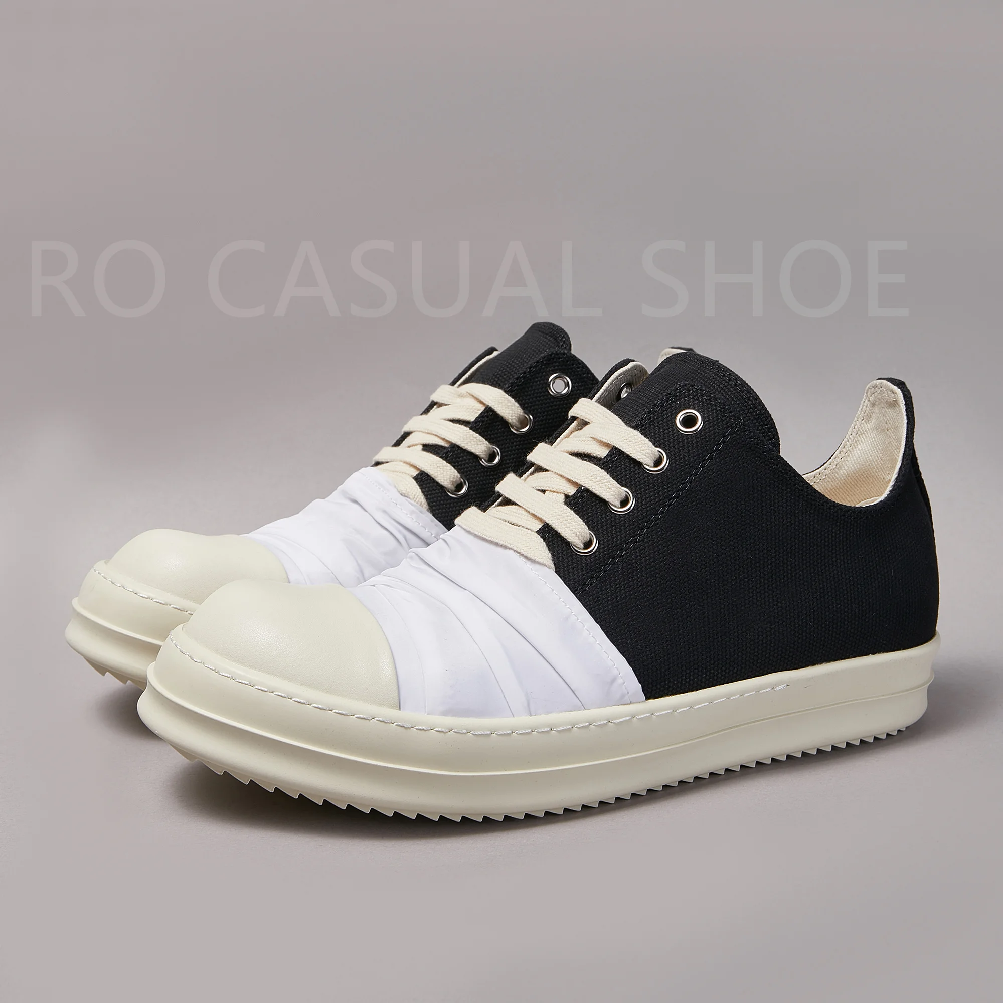 HOTSAL, zapatos de lona plisados negros de lujo para exteriores, zapatos bajos de alta calidad para hombres y mujeres, zapatillas de deporte informales a la moda, botas y zapatos de diseño Owens