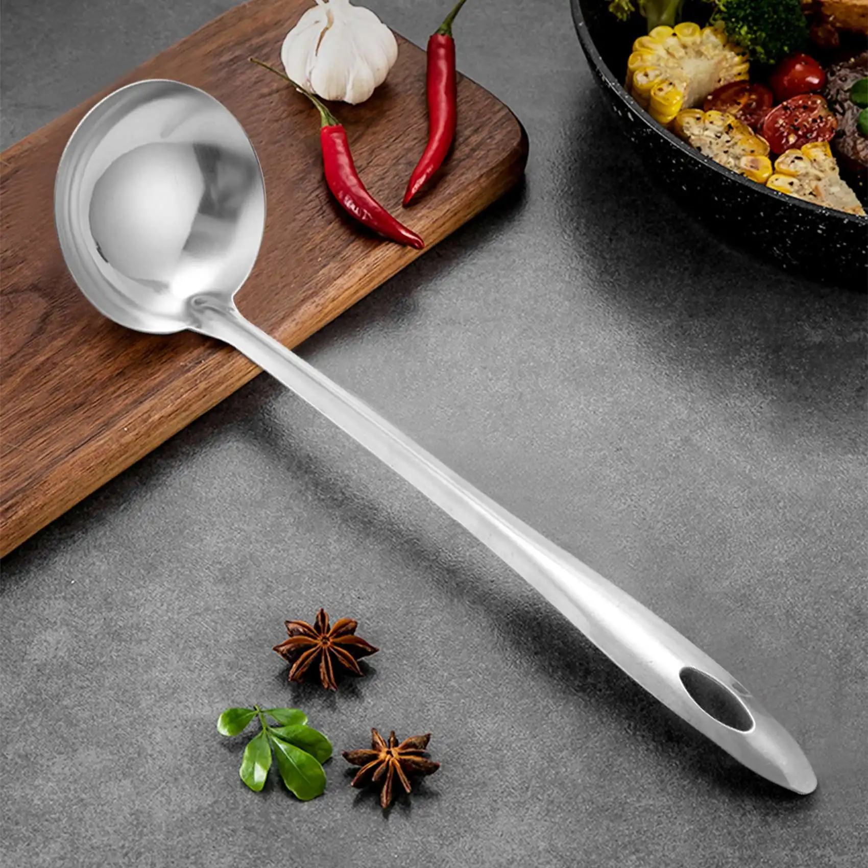 

RMWIN-Skimmer Spoon, 4 Pack Stainless Steel Spider Strainer Skimmer Spoon, Donut Spoon, Skimmer Spoon For Kitchen Deep Fryer