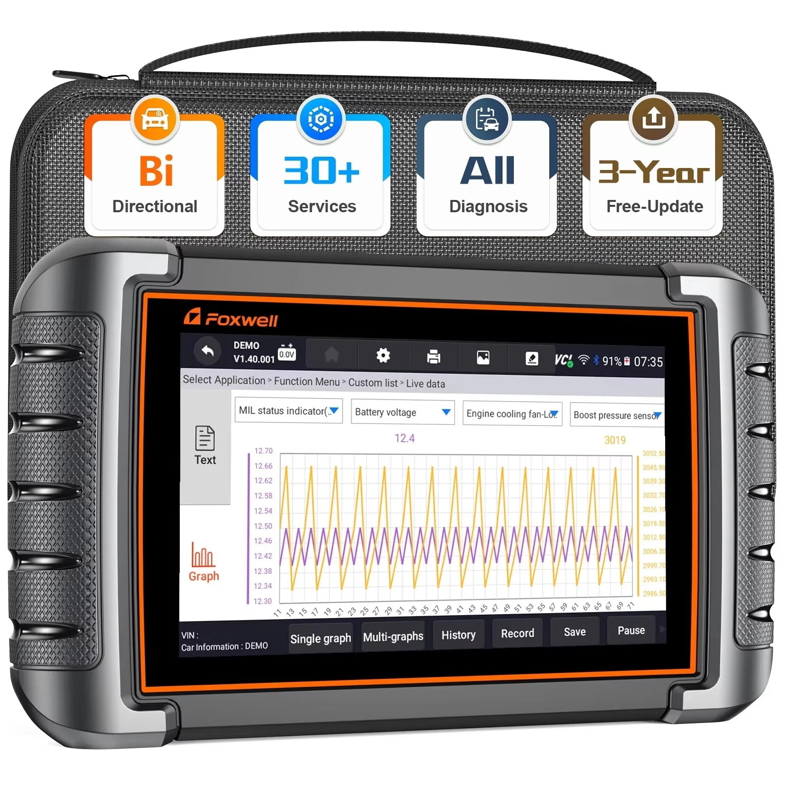 

Foxwell NT809 OBD2 Automotive Scanner Professional All System IMMO A/F 30 Reset Bi-directional OBD Car Diagnostic Tools PK MK808