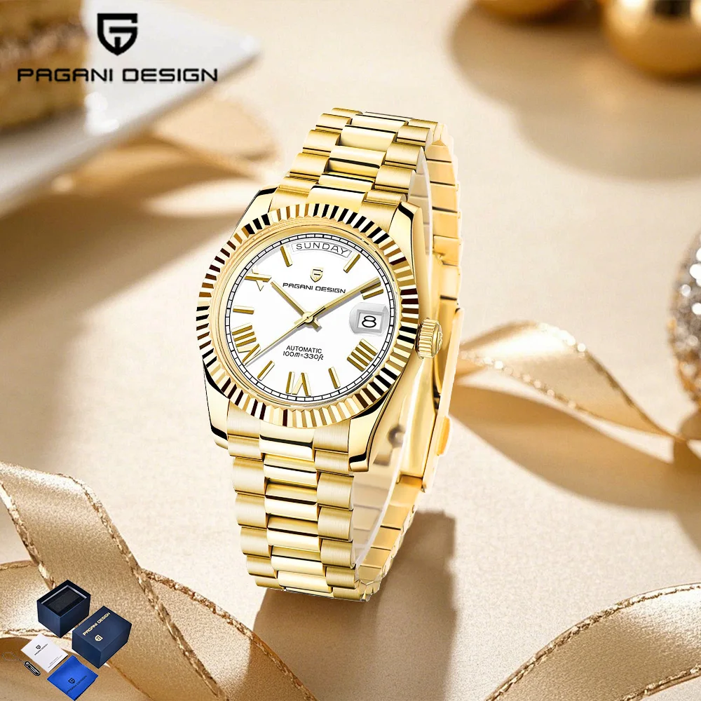 

Дизайнерские часы PAGANI 20257, подарочная коробка, механические мужские часы, мужские роскошные автоматические часы, модные часы с календарем из сапфирового стекла AR