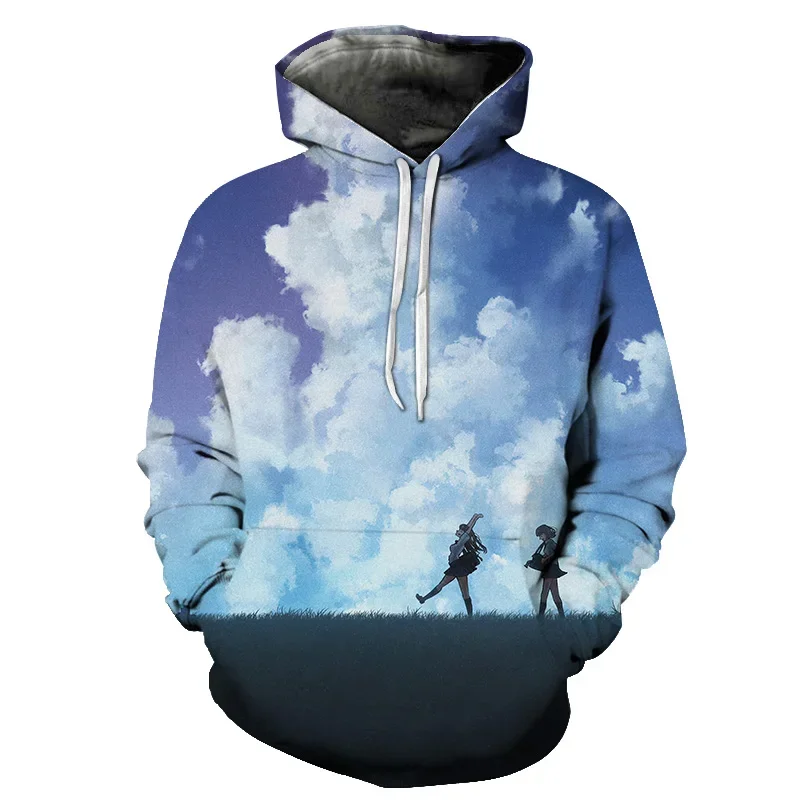 

Spring Autumn New Fashion Men's Hoodie Blue Sky Sunset Star Sky 3D Print Long Sleeve Men's Round Neck Leisure Tourism Men's Topp