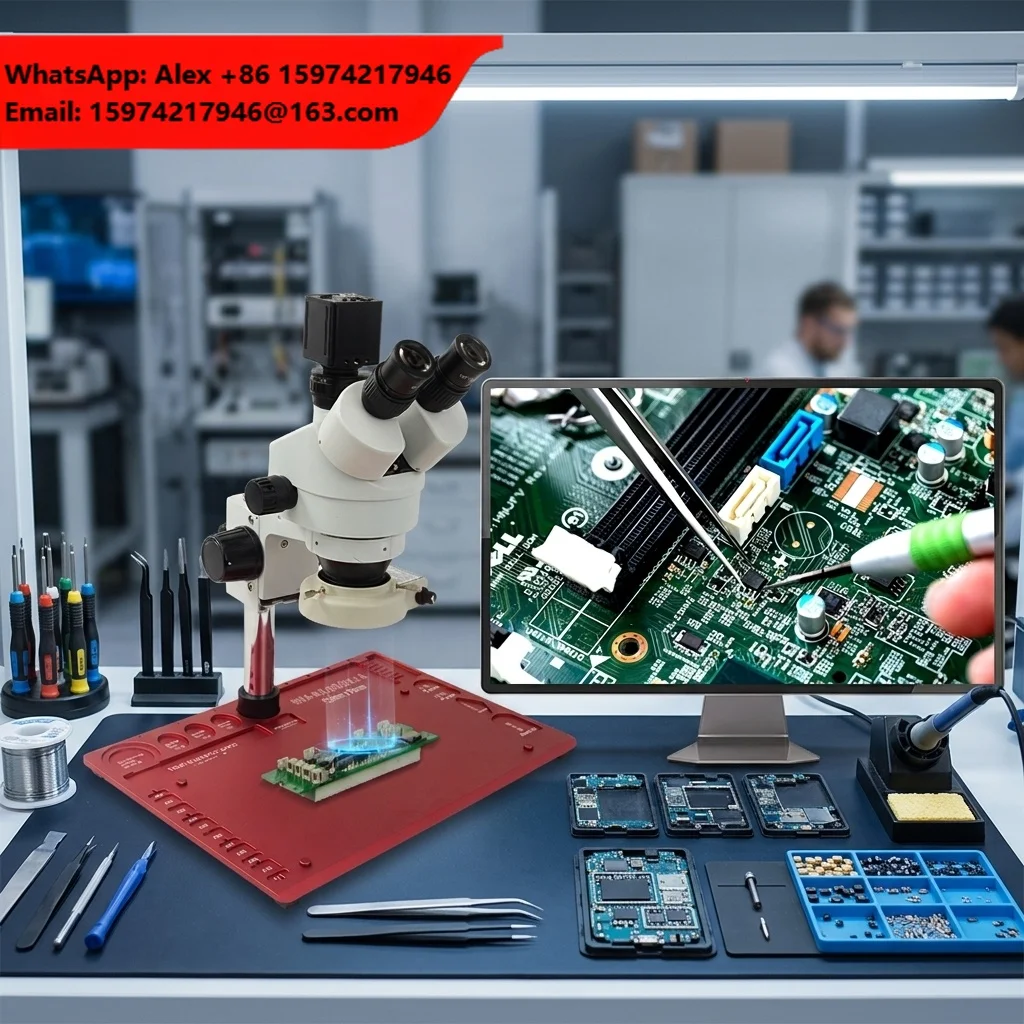 EOC Optical Instruments Stereo Trinocular Digital Electron Microscope For PCB Repair Soldering And Phone Repairing