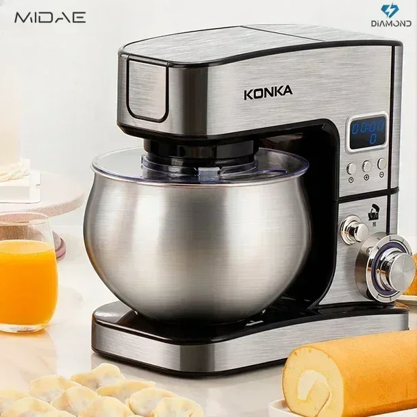 Multifunctional Stand Mixer - Automatic Countertop Whisk for Household. Flour Mixer with Intelligent Timing