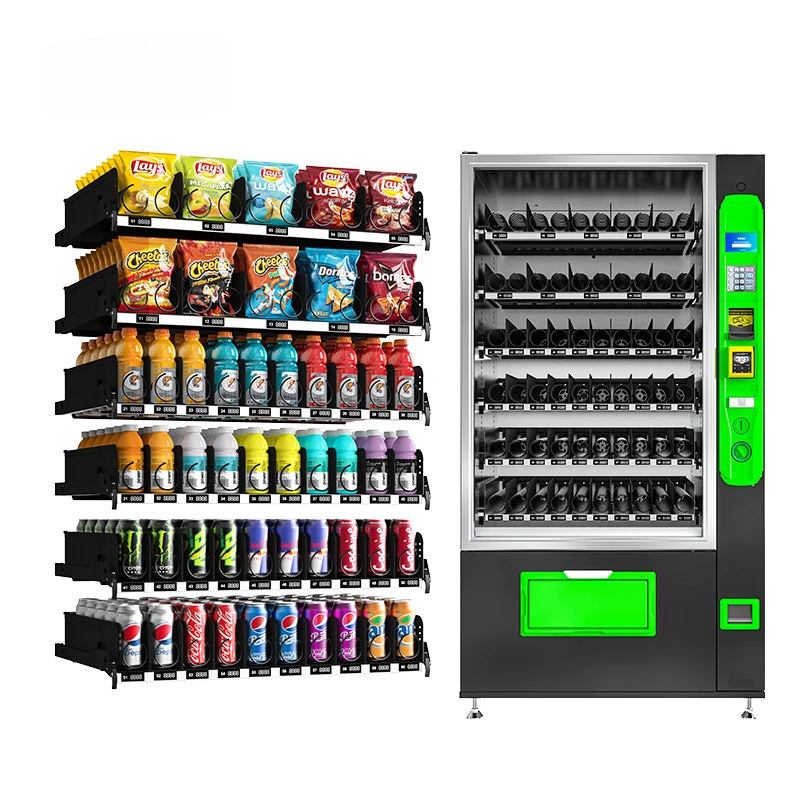 TCN Self Touch Screen Drink Snack Vending Machine USA Banknoty Czarny automat do sprzedaży