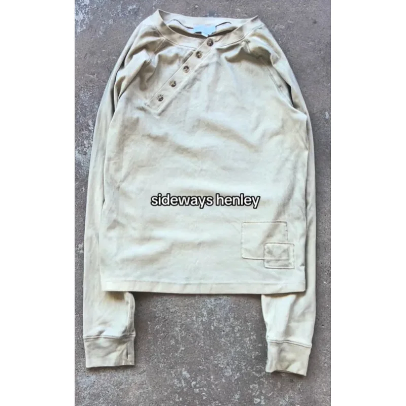 Europäische und amerikanische Persönlichkeit Instagram Punk einfarbig Rundhals Langarm Pullover T-Shirt Basisshirt y2k Gothic Outfit