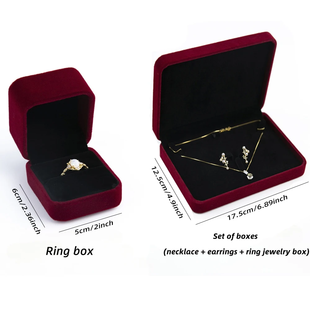 1PC (Retro Simple Rings, Necklaces, Bracelets, Jewelry, Gold, Jade, Jewelry Sets, High-grade Flannel Storage Sets, Jewelry Displ image 6