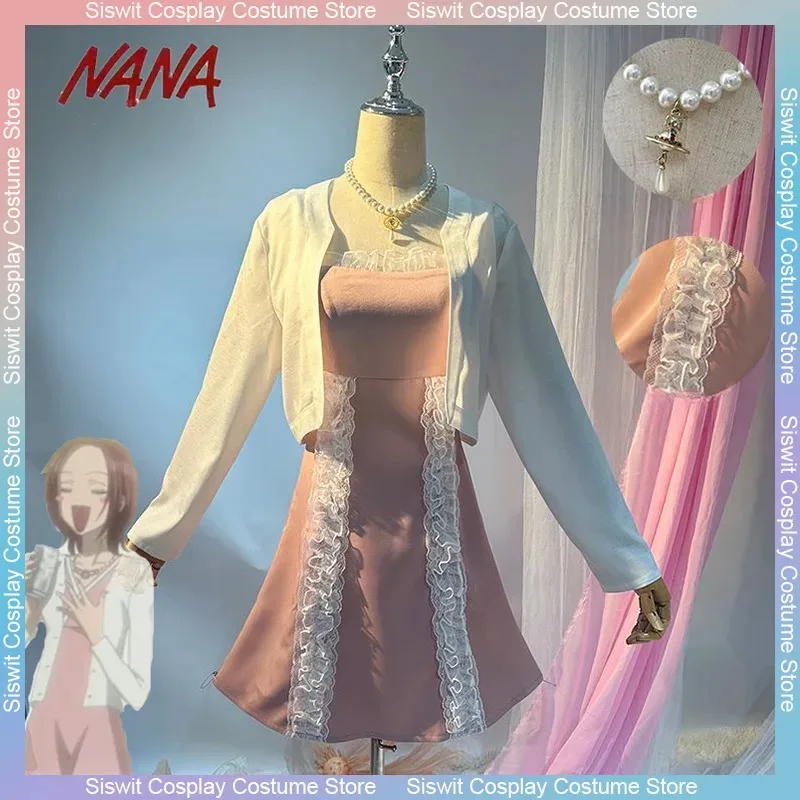 

Аниме Манга Нана Комацу Нана Косплей Костюм Повседневное розовое платье Пальто Одежда Аксессуары Комплект Карнавальные костюмы для вечеринок Одежда для девочек