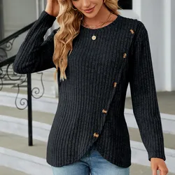 Women's Sweater Autumn Woman Clothing Knit Pullovers For Women Elegant Knitwears Green Gray Black Long Sleeve Top Female Clothes