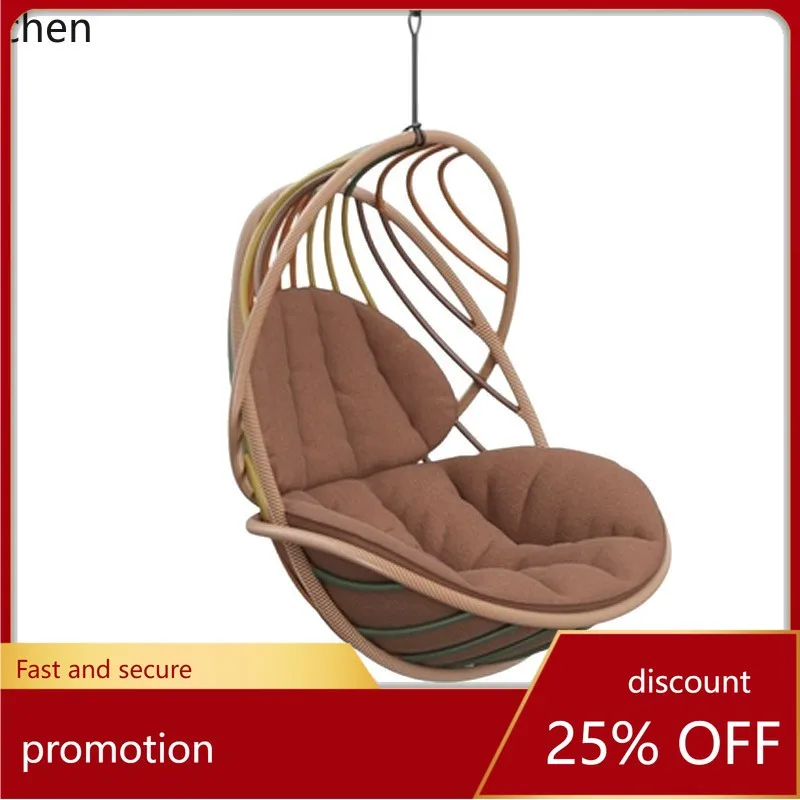 

CZ Courtyard Swing Outdoor Terrace Hanging Chair Garden Balcony Rattan Living Room Hanging Basket