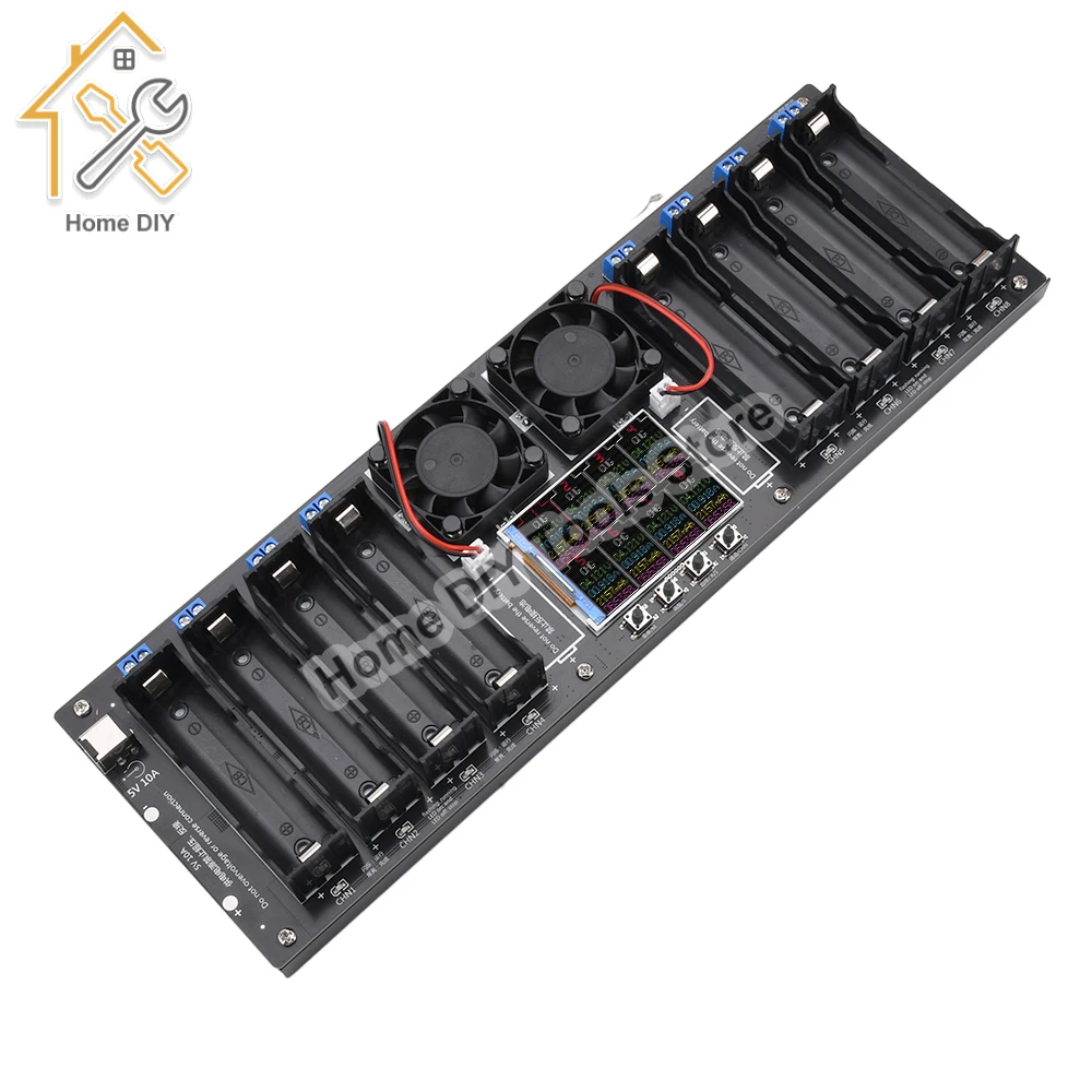 

8 channels 18650 Lithium Battery Capacity Tester Module MAh Capacity Division Internal Resistance Measuring Module DC Port